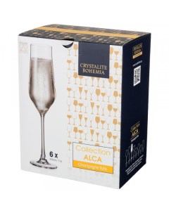 Бокалы Alca для шампанского стекло 220 мл 6 шт Crystalite bohemia