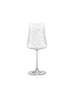 Набор бокалов для вина Экстра декор листья 460 мл 6 шт Crystal bohemia