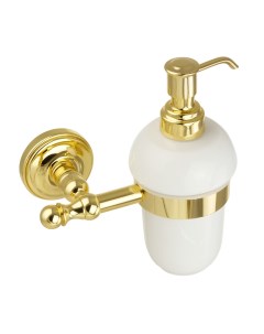 Дозатор для жидкого мыла настенный керамика золото Mirella 17315 Migliore