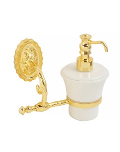 Дозатор для жидкого мыла настенный керамика золото Edera 16936 Migliore