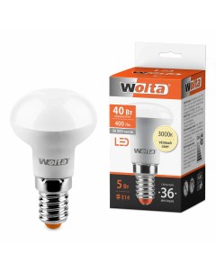 Лампа светодиодная E14 5 Вт 3000 K гриб матовая Wolta