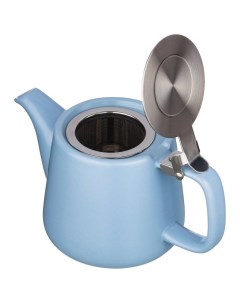 Чайник заварочный с металлическим ситом и крышкой VELOUR 500 мл 19х8 5х10 см голубой Lefard