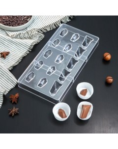Форма для шоколада Драгоценные камни 33x16 2 см 16 ячеек Konfinetta