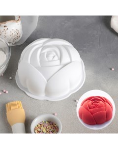 Форма для муссовых десертов и выпечки Роза 17x5 5 см цвет белый Доляна