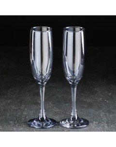 Набор бокалов для шампанского Кьянти 170 мл 6 5x22 см 2 шт цвет синий Доляна