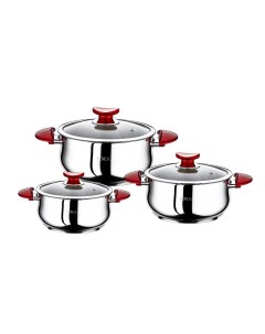 Набор кухонной посуды Нержавеющая сталь 6 предметов Красный O.m.s