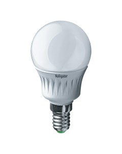 Лампа светодиодная E14 5 Вт 4000K шарик холодный свет Navigator