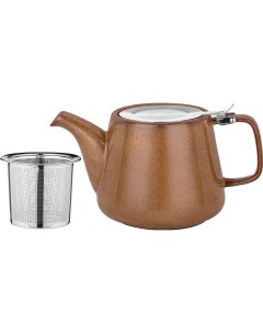 Чайник с металлическим ситом и крышкой Luster коричневый Объем 1200 мл Bronco