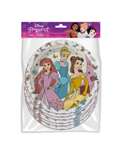 Тарелки одноразовые Принцессы бумага d 180 мм 6 шт Disney