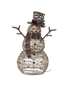 Изделие декоративное с подсветкой Снеговик 70 30 90 см теплый белый работает от сети 2 Remeco collection