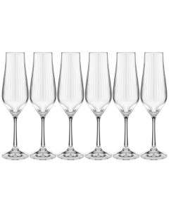Набор бокалов для шампанского ИЗ 6 штук TULIPA OPTIC 190мл Tom bohemia crystal