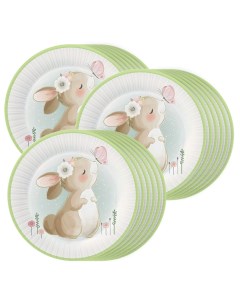 Набор одноразовых тарелок Милые кролики 180 мм 18 шт Nd play