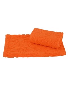 Полотенце махровое жаккардовое 30х50см оранжевый хл 100 400г м2 Текстиль центр