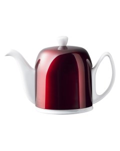 Чайник заварочный Degrenne Salam 1 л 6 чашек с красной муфтой фарфор белый Guy degrenne