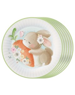 Набор одноразовых тарелок Милые кролики 230 мм 6 шт Nd play
