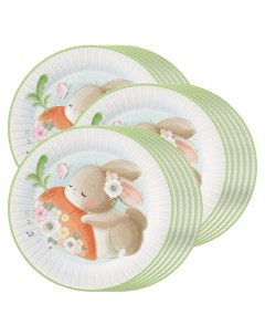 Набор одноразовых тарелок Милые кролики 230 мм 18 шт Nd play