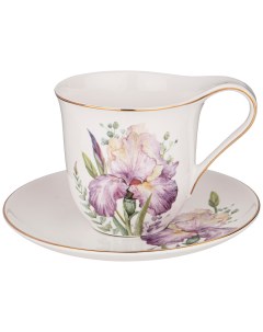 Чайная пара Irises чашка 275мл блюдце фарфор 590 479_ Lefard