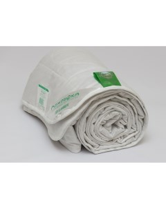 Одеяло Лён и Бамбук 200x220 в сатине легкое 150 г м2 цвет белый Лежебока