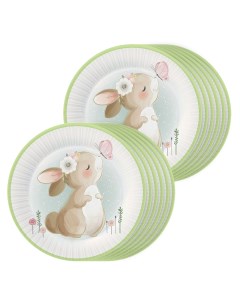 Набор одноразовых тарелок Милые кролики 180 мм 12 шт Nd play