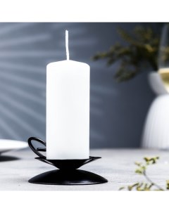 Подсвечник металл на 1 свечу Цветок 3 5х9 см черный Омский свечной