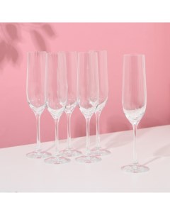 Набор бокалов для шампанского Виола 6 шт 190 мл хрустальное стекло Crystal bohemia