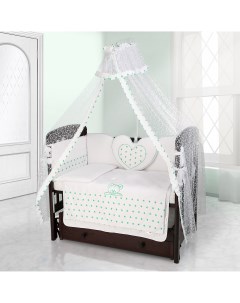 Комплект постельного белья Beatrice Bambini Cuore Stella BIANCO BIANCO VERDE Bb beatrice bambini