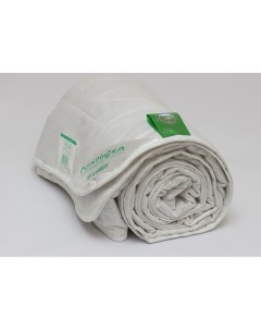 Одеяло Лён и Бамбук 140x205 в сатине легкое 150 г м2 цвет белый Лежебока