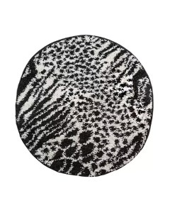 Ковер ворсовый SHAGGY черный белый d150 арт УК 1009 14 Kamalak tekstil