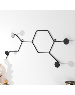 Крючки декоративные металл Молекулы чёрный 23х57 5 см Nobrand