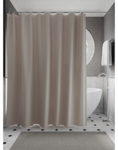 Штора для ванной светло коричневая Ш200хВ200см кольца в комплекте Interiorhome