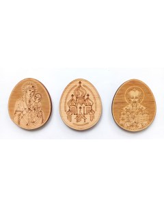 Магниты религиозные пасхальные деревянные комплект Мпас_21 3 шт Импала