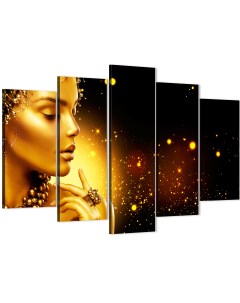 Модульная картина на холсте Девушка в золоте 80х140 см Добродаров