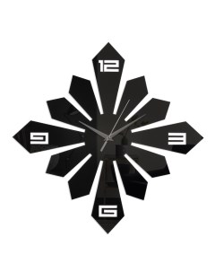 Часы наклейка Геометрическое солнце 40 х 40 см 1 ААА черные Nobrand