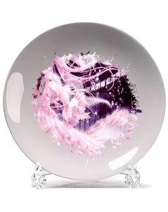 Тарелка Аниме девушка с розовыми волосами веер Coolpodarok