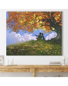 Картина на натуральном холсте 52х66 Осенняя романтика К0278 Добродаров