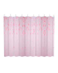 Шторка для ванны розовая с цветочным орнаментом A8818 Fashun
