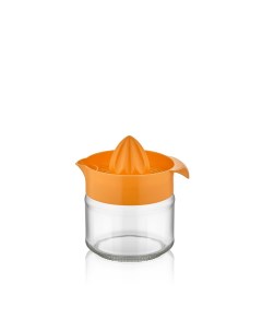 Соковыжималка стеклянная ручная с пластиковой крышкой Qluх C 00135 300 мл оранжевый Qlux