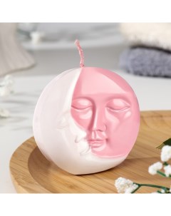 Свеча фигурная Солнце и луна 6х1 5 см бело розовая Богатство аромата