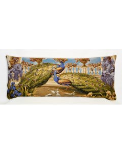 Наволочка Декоративная Гобеленовая 32х85 Павлины и голуби Студия текстильного дизайна