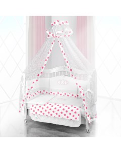 Комплект постельного белья Beatrice Bambini Unico Grande Stella 120х60 bianco rosa Bb beatrice bambini