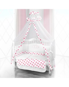 Комплект постельного белья Beatrice Bambini Unico Grande Stella 125х65 bianco rosa Bb beatrice bambini