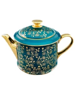 Заварочный чайник 400 мл Виндзор Золотые цветы зеленый 1 158686 Leander