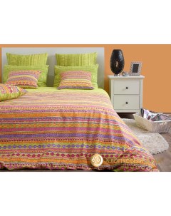 Комплект постельного белья Танзания лайм 2 спальный Хлопковый край