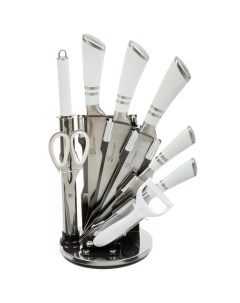 Набор ножей 9 предметов белый с подставкой Y4 5462 Nobrand