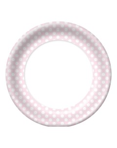Тарелки одноразовые Горох на розовом картон 23 см 10 шт Bgreen