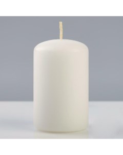 Свеча цилиндр Колор 5x8 см белый Trend decor candle