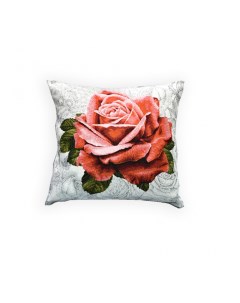 Подушка Декоративная Гобеленовая 45х45 Роза красная Студия текстильного дизайна
