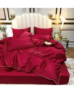 Комплект постельного белья Жатка на резинке Красное Полутораспальное Winni