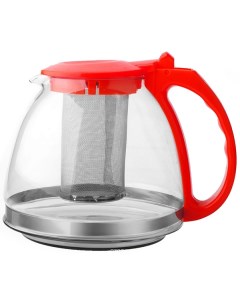 Чайник заварочный стекл 1 3л с фильтром красн Appetite