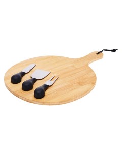Набор для сырной тарелки ТАВОЛА бамбуковая доска и 3 ножа 25х38 см Koopman international